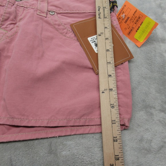 True Religion Denim Mini Skirt Women 28 Fade Red Pink Lizzie Unlined USA 152 NEW - Picture 9 of 12